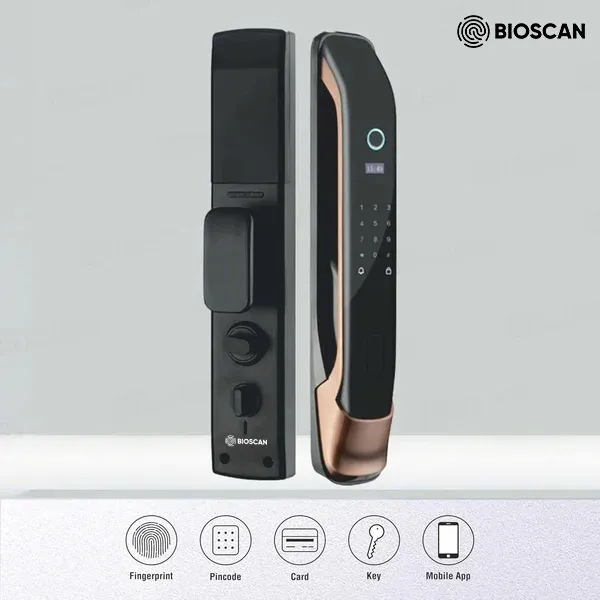 FC-XB8 - Flakco XB8 Smart Door Lock — 7 Ways Unlock | Face ID, Fingerprint, App, PIN, RFID ( Bronze )