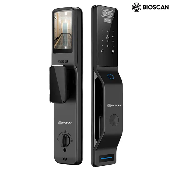 FC-X114B - Flakco X114B Smart Door Lock — 8 Ways Unlock | Face ID, Fingerprint, PIN, RFID Card, OTP, Mechanical Key, WiFi App, Remote Access ( Black )