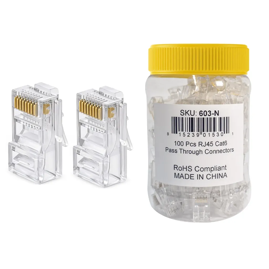 Flakco RJ45 Cat6 Pass-Through Connector RJ45  (PACK OF 50)